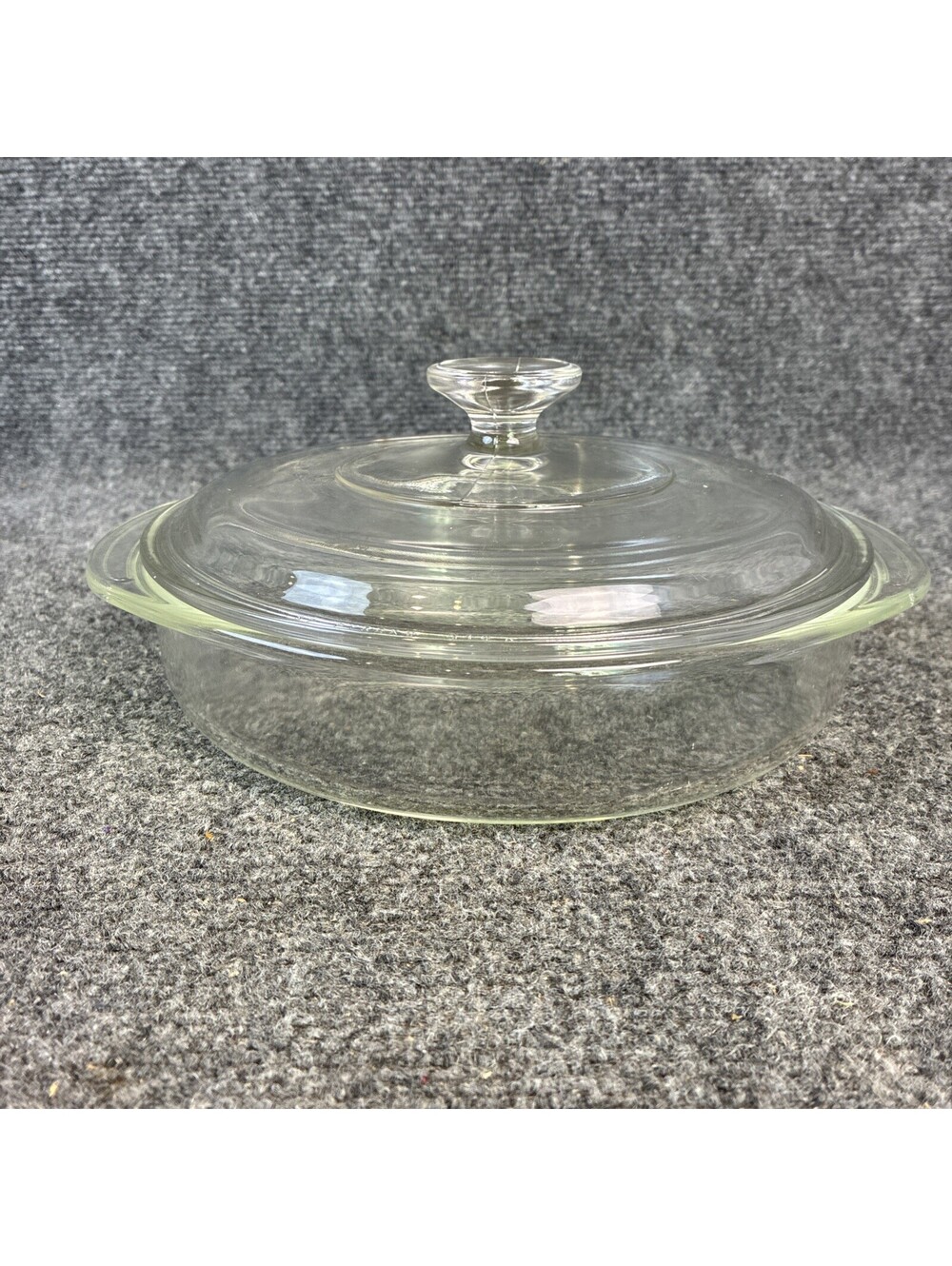 Vintage Pyrex 8.25" Clear Glass Covered Casserole Dish 221 w/ Lid G1C Ovenware